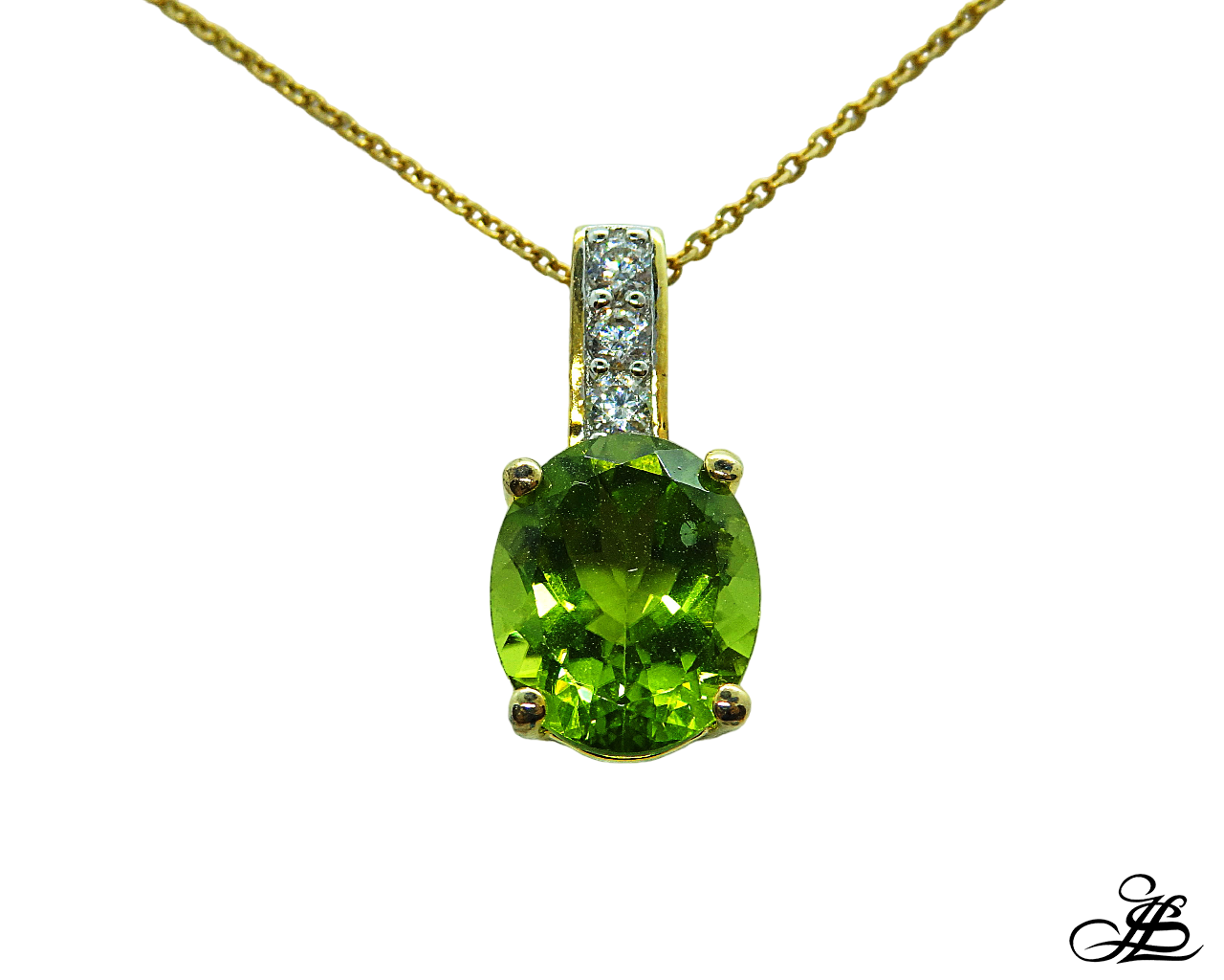 Colgante con olivina y zirconitas
