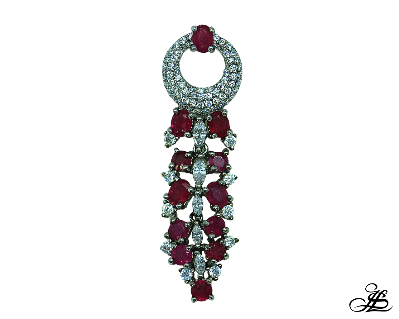 Colgante con rubíes y zirconitas