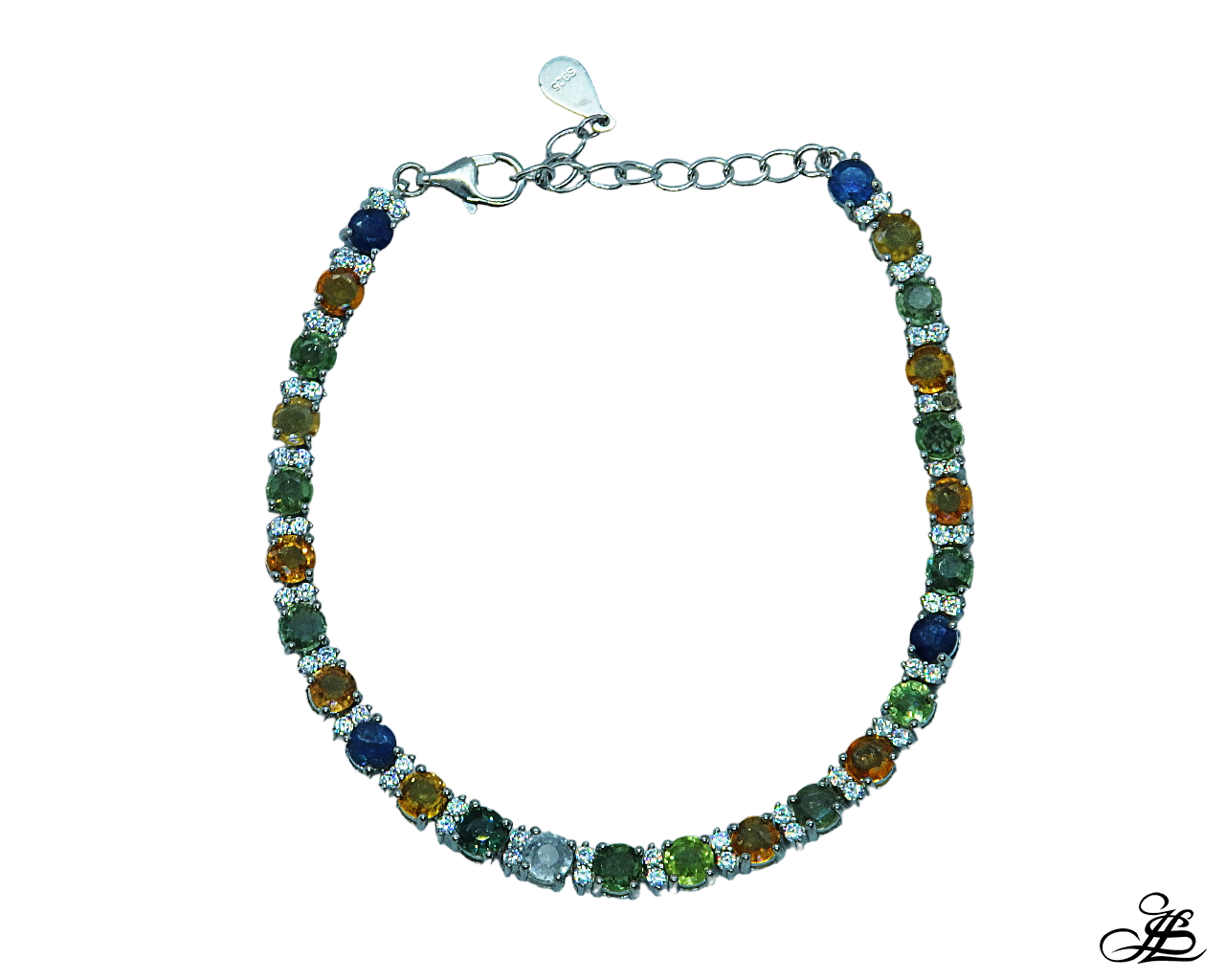 Pulsera con zafiros y zirconitas