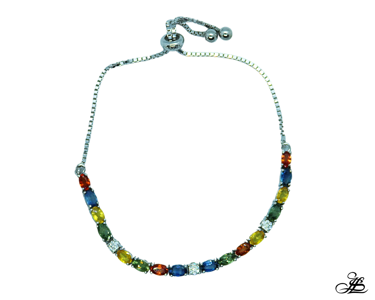 Pulsera con zafiros y zirconitas